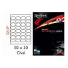 Oval White Laser Label 50 x 30mm 32UP